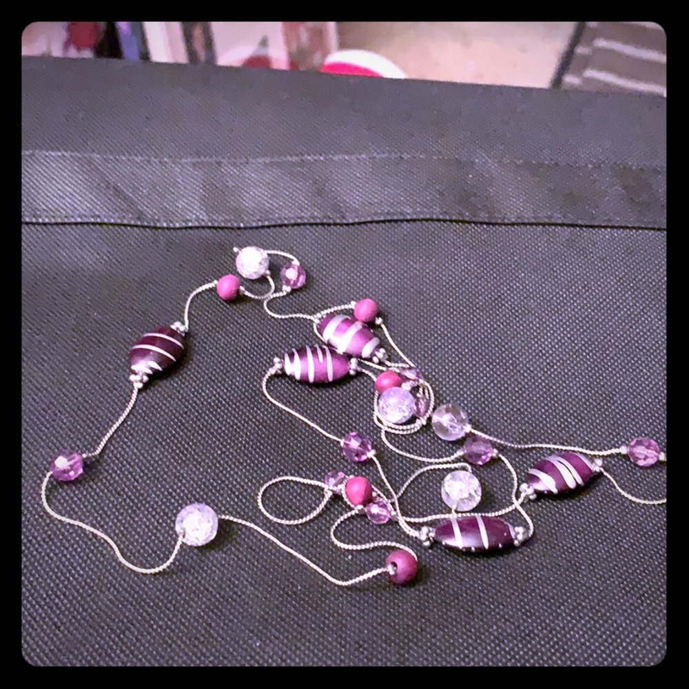 Purple beaded necklace